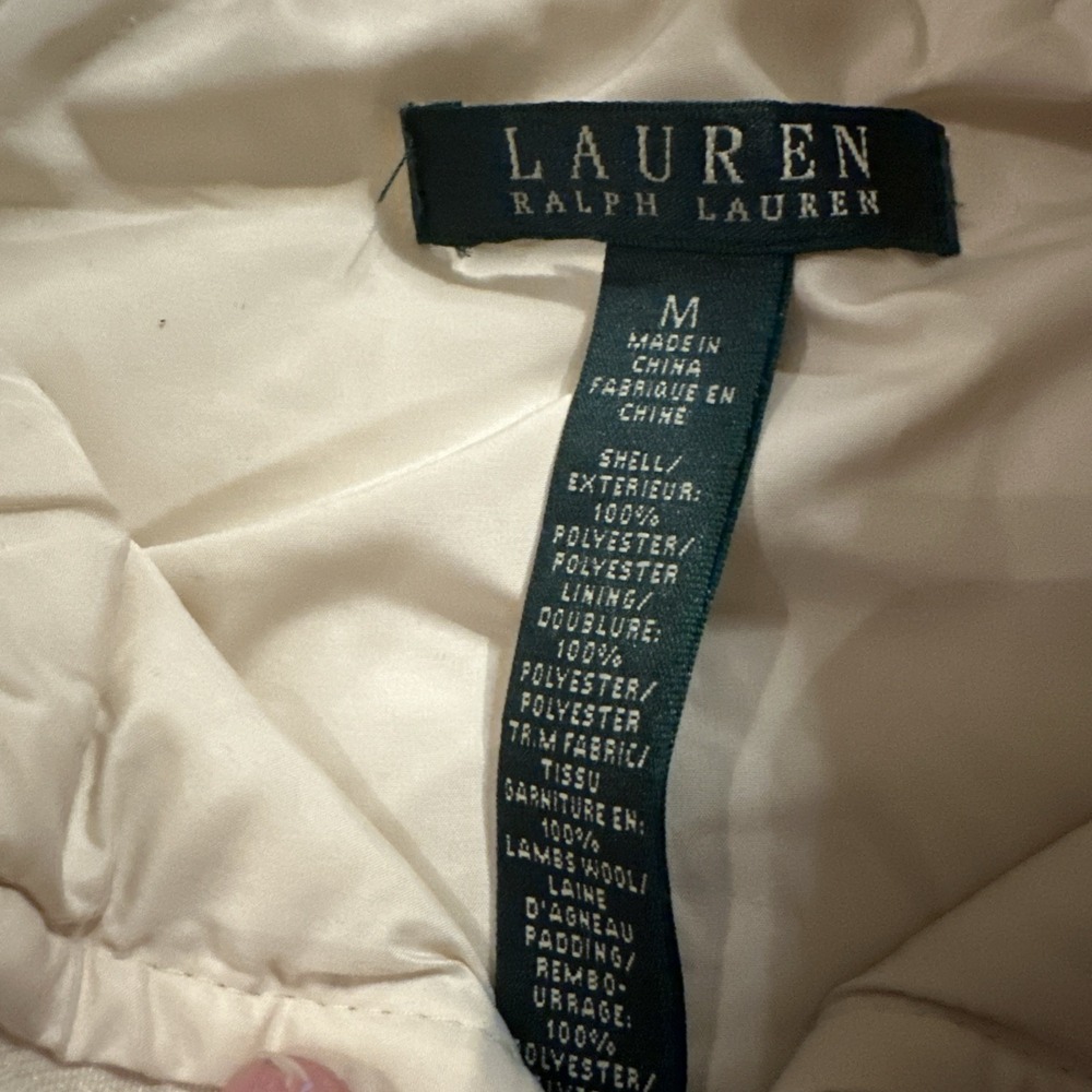 Lauren Ralph Lauren Women's Full Zip Jacket Lambs Wool Sleeves/Trim Designer M - Picture 5 of 10